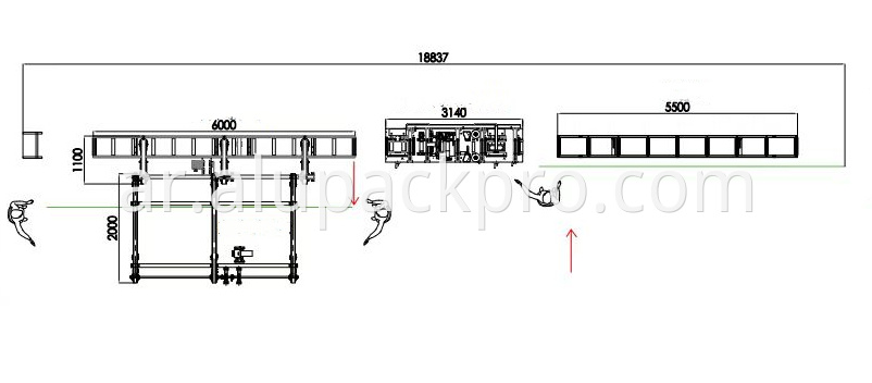 Semi-automatic film bagging production line